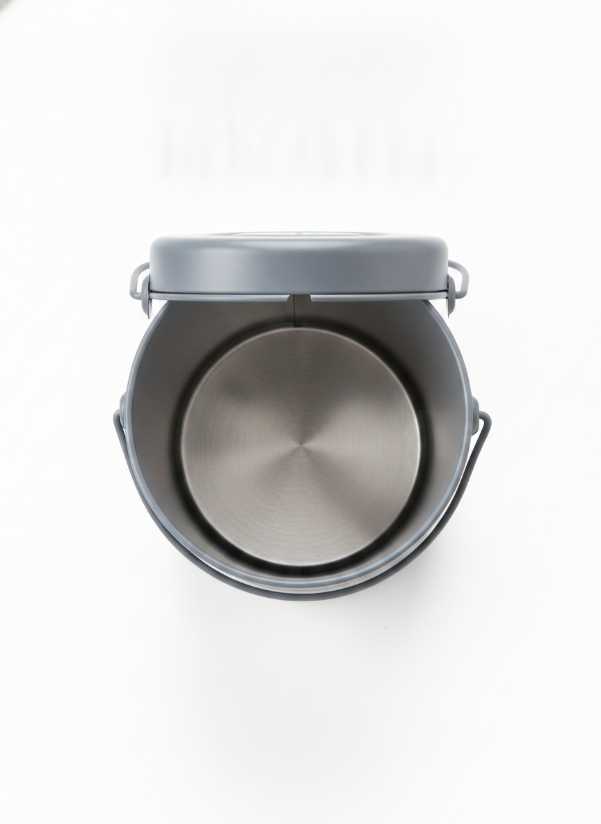 Gray Stainless Steel Compost Bin - Stainless Steel Collection