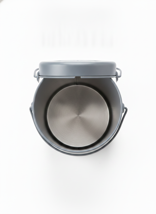 Gray Stainless Steel Compost Bin - Stainless Steel Collection