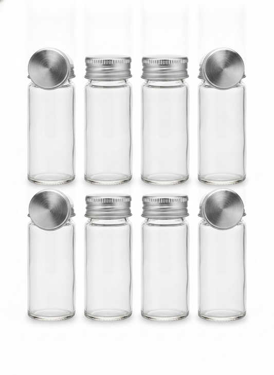 Clear Glass Spice Jar Set - Storage Items for kitchen