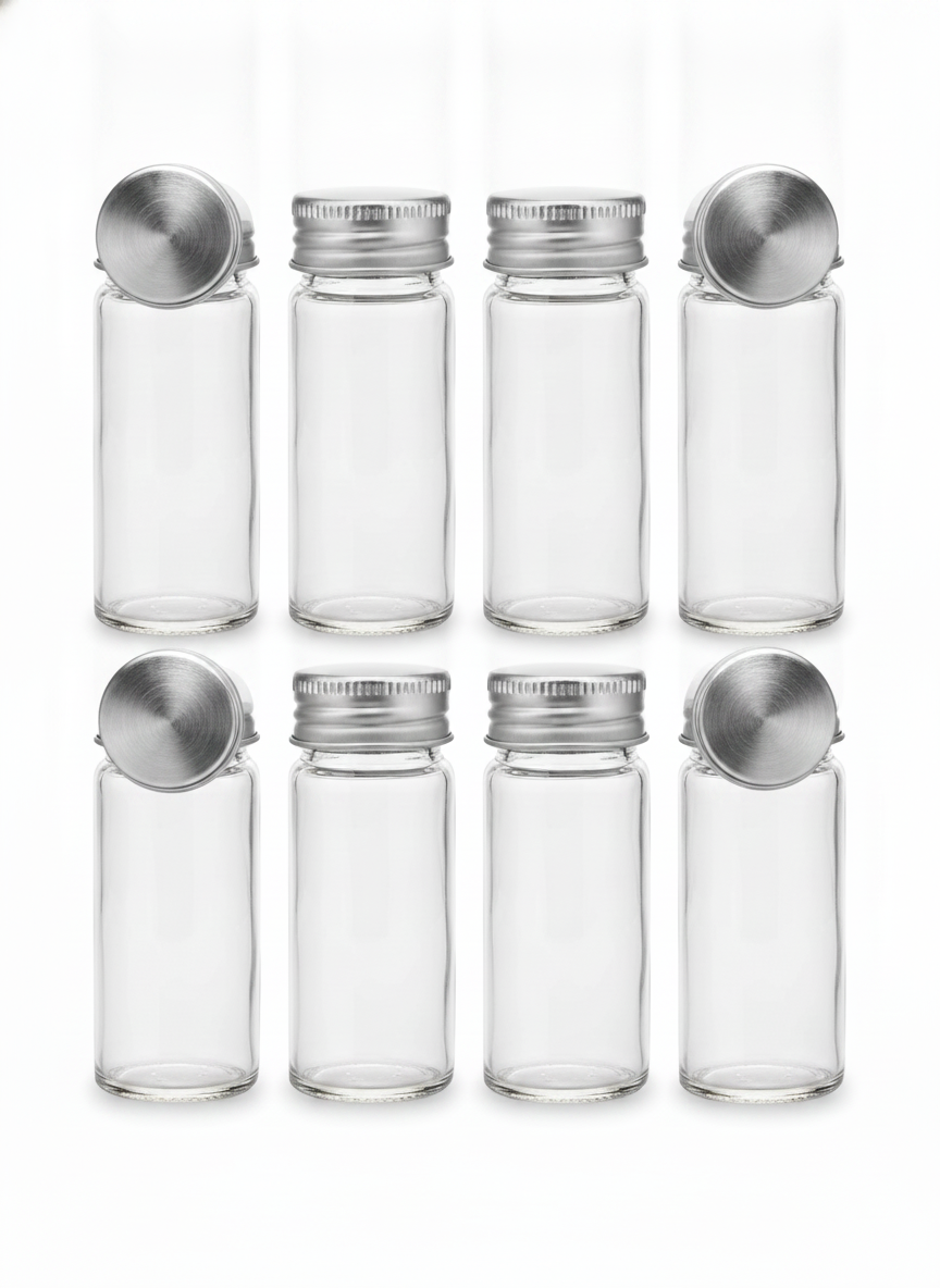 Clear Glass Spice Jar Set - Storage Items for kitchen