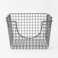 Dark Gray Stackable Wire Storage Basket - Storage Items for kitchen