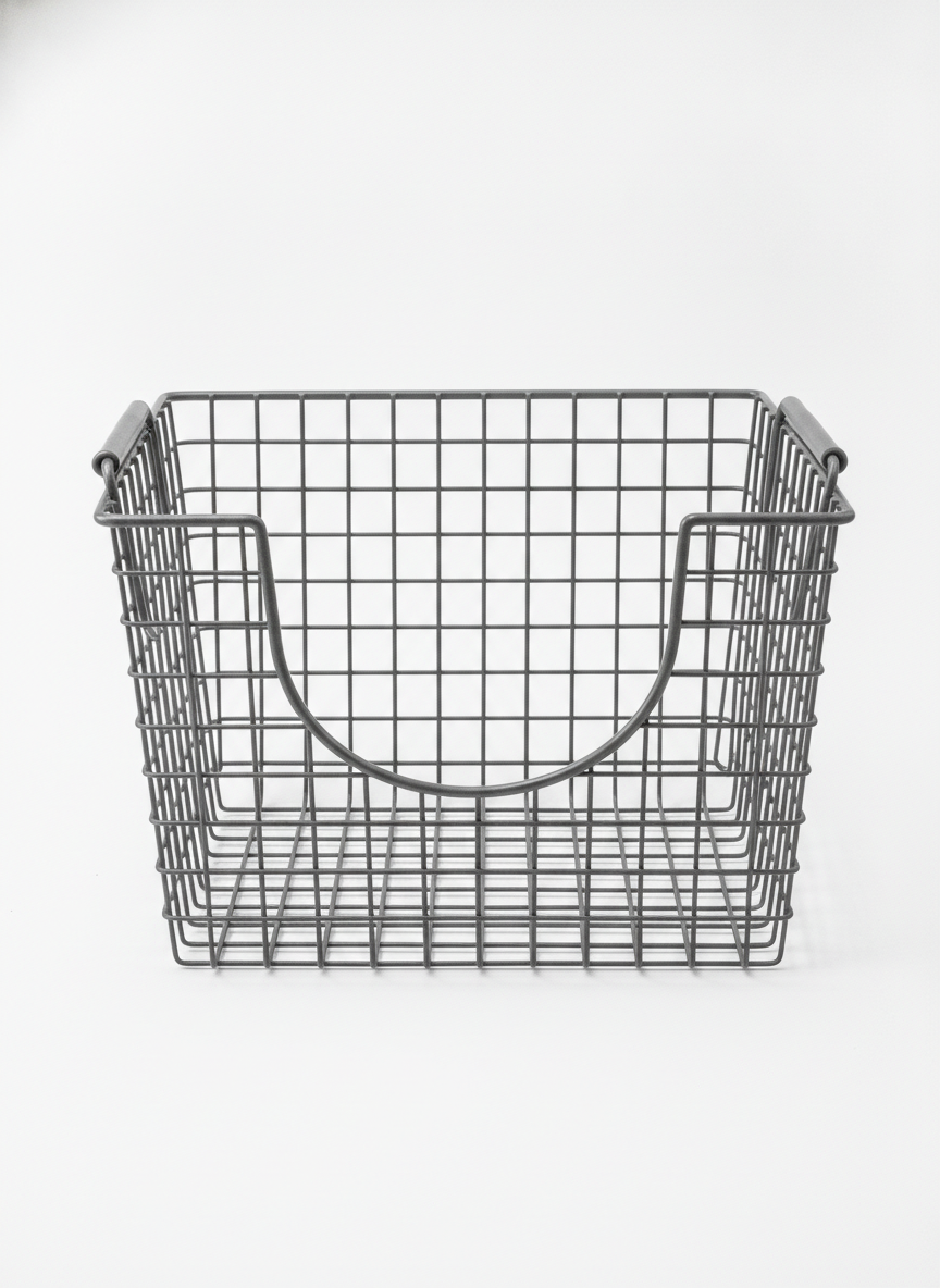 Dark Gray Stackable Wire Storage Basket - Storage Items for kitchen