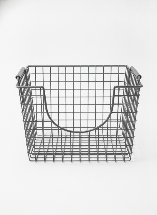 Dark Gray Stackable Wire Storage Basket - Storage Items for kitchen