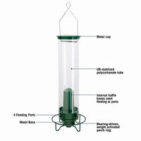 Bird Feeder Squirrel-Proof Metal Cage With Weight-Activated Perch