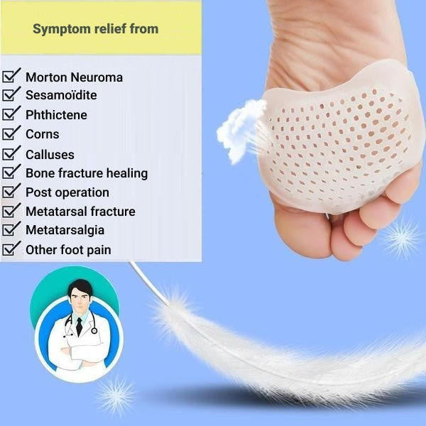 Metatarsal Pads Breathable Gel Cushions For Ball Of Foot, Set Of 2