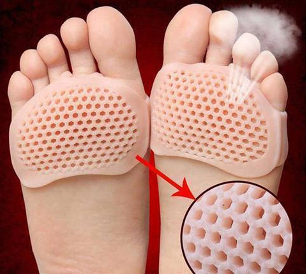 Metatarsal Pads Breathable Gel Cushions For Ball Of Foot, Set Of 2