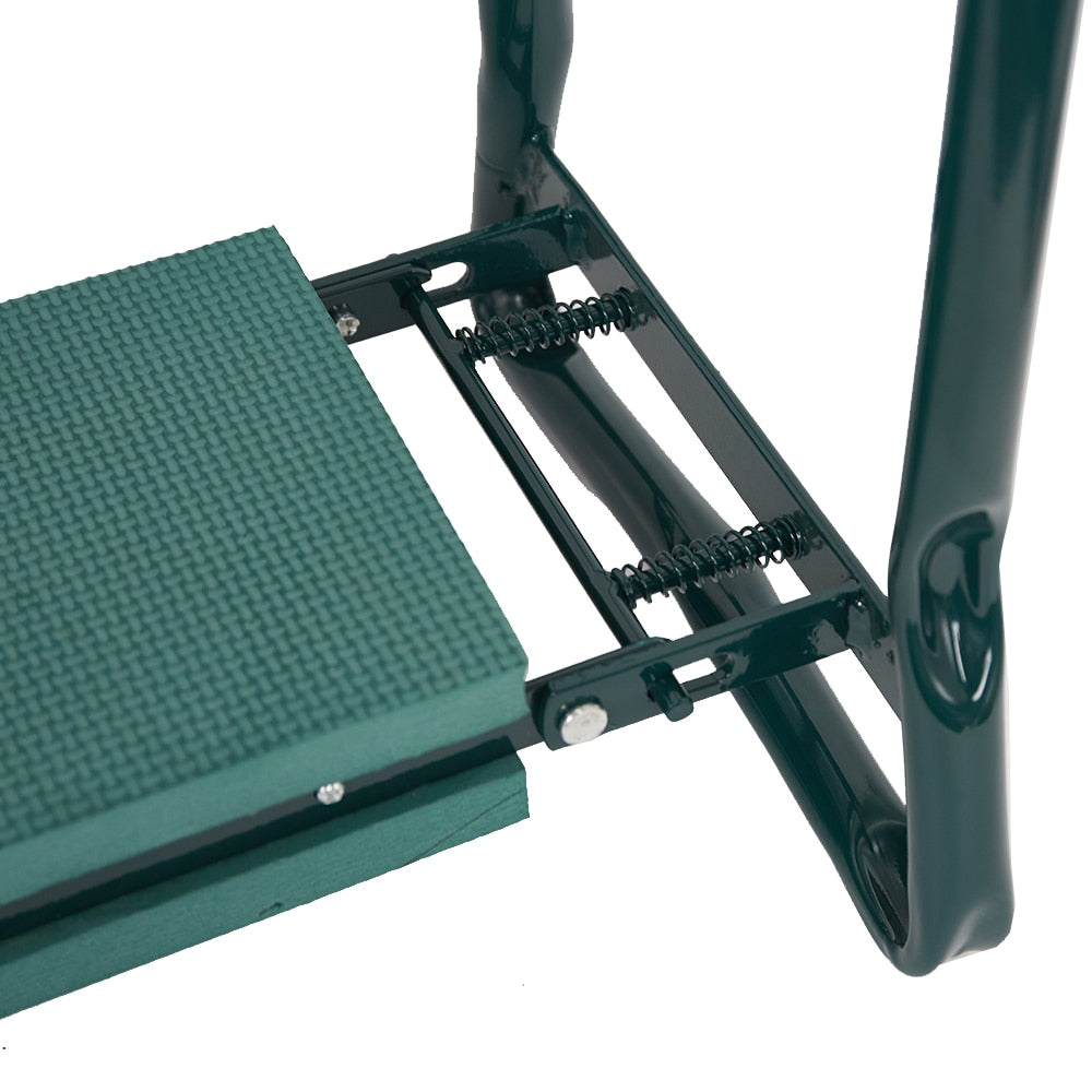 Garden Kneeler And Seat, Ergonomic With Padded Cushion, Foldable — Green