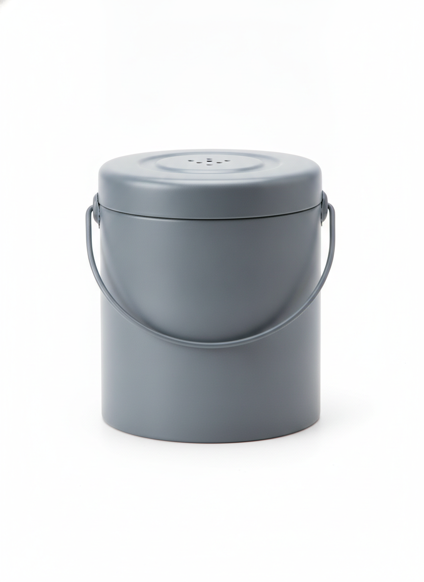 Gray Stainless Steel Compost Bin - Stainless Steel Collection