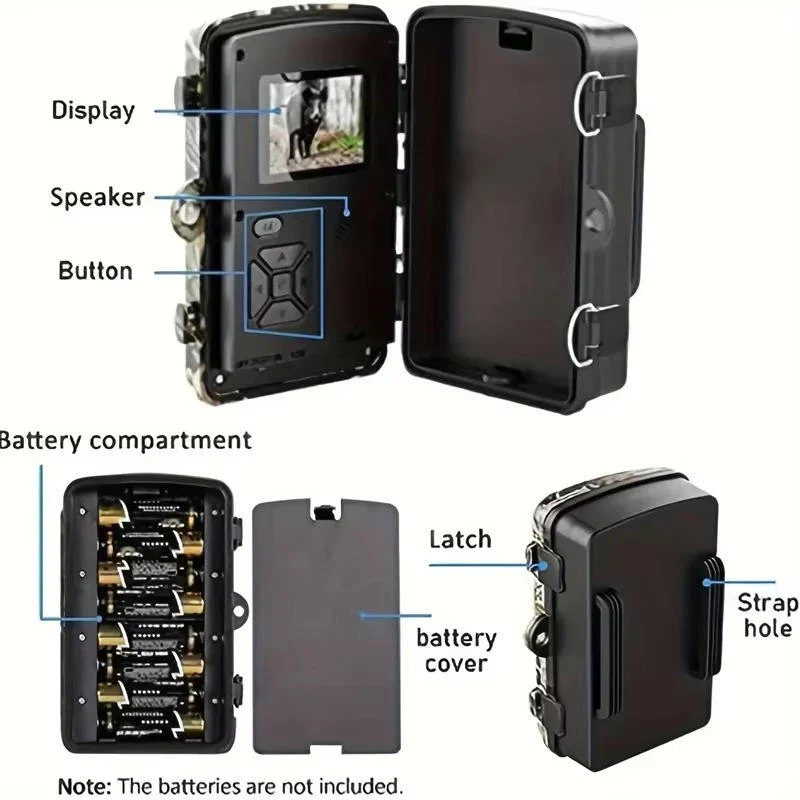 Trail Camera With Night Vision For Outdoor Wildlife And Animal Monitoring