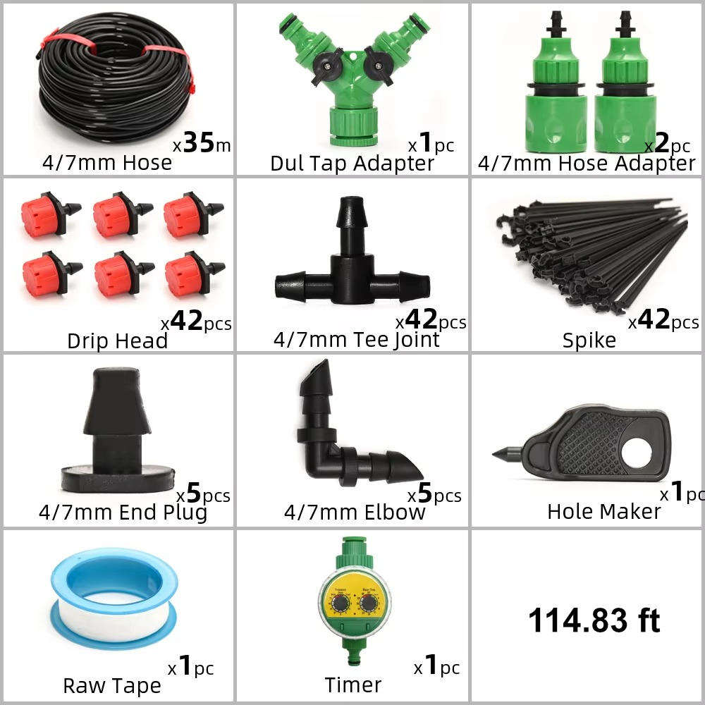 Drip Irrigation System With Automatic Timer For Garden Plants