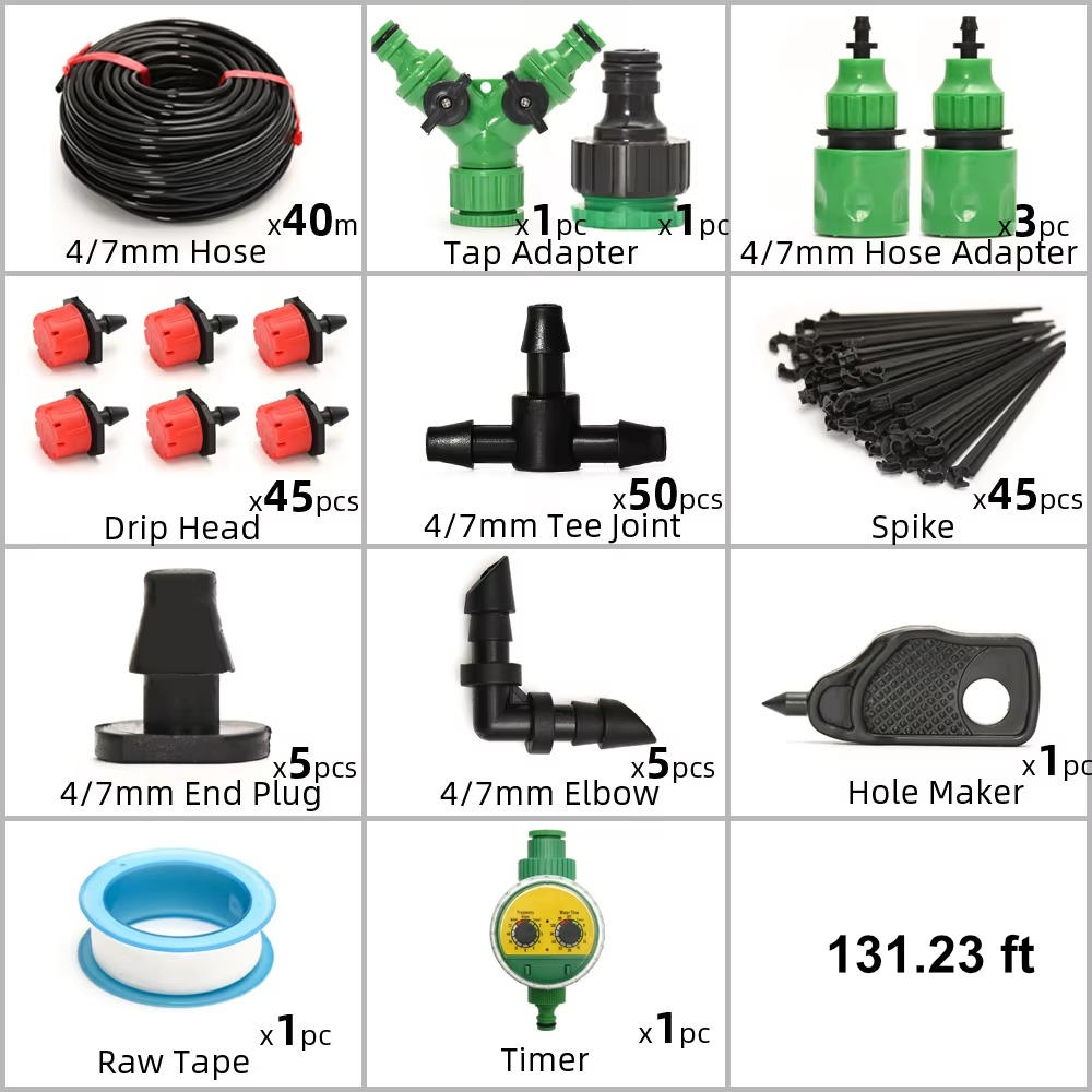 Drip Irrigation System With Automatic Timer For Garden Plants