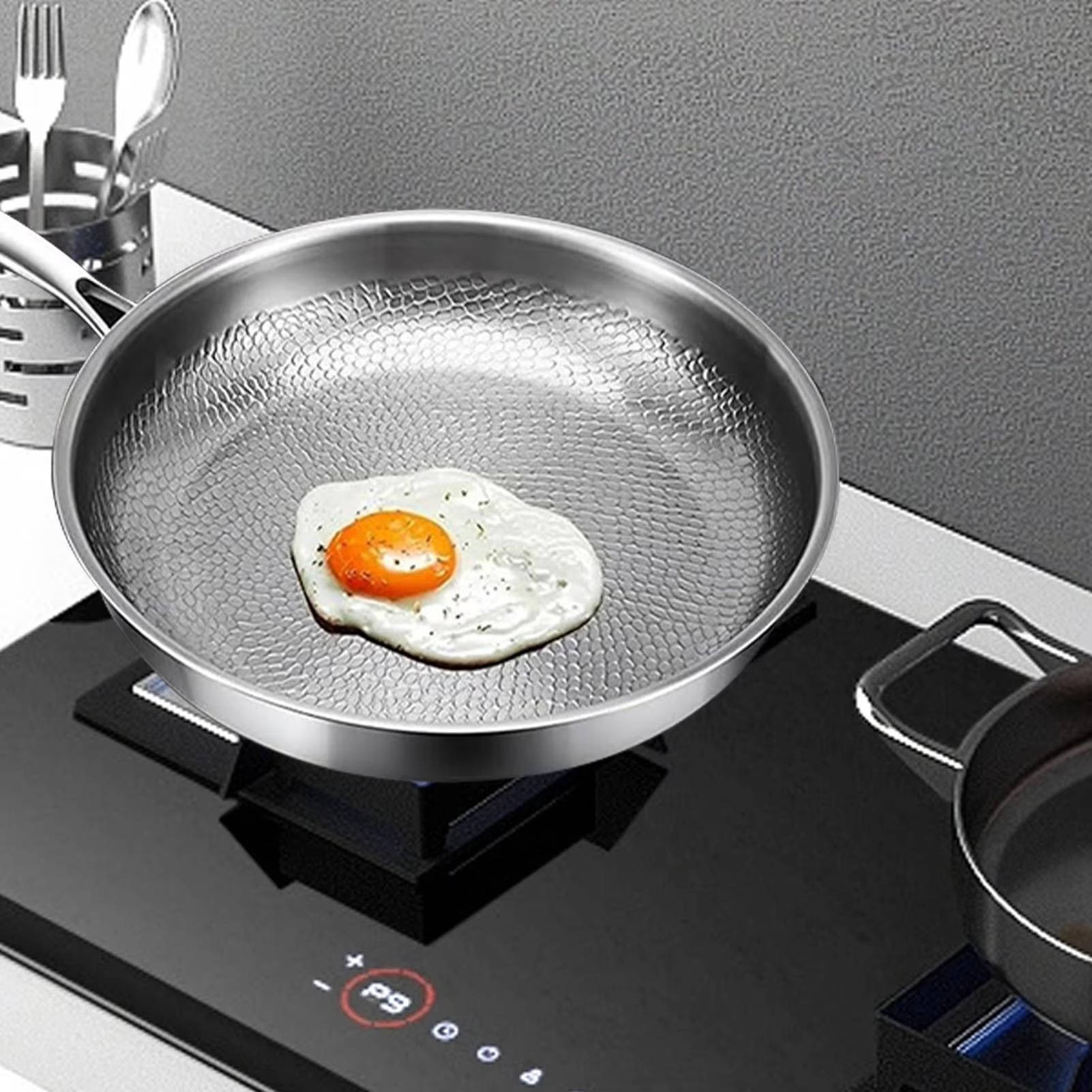 Pan With Titanium Nonstick, Non-Toxic Coating For Healthy Cooking