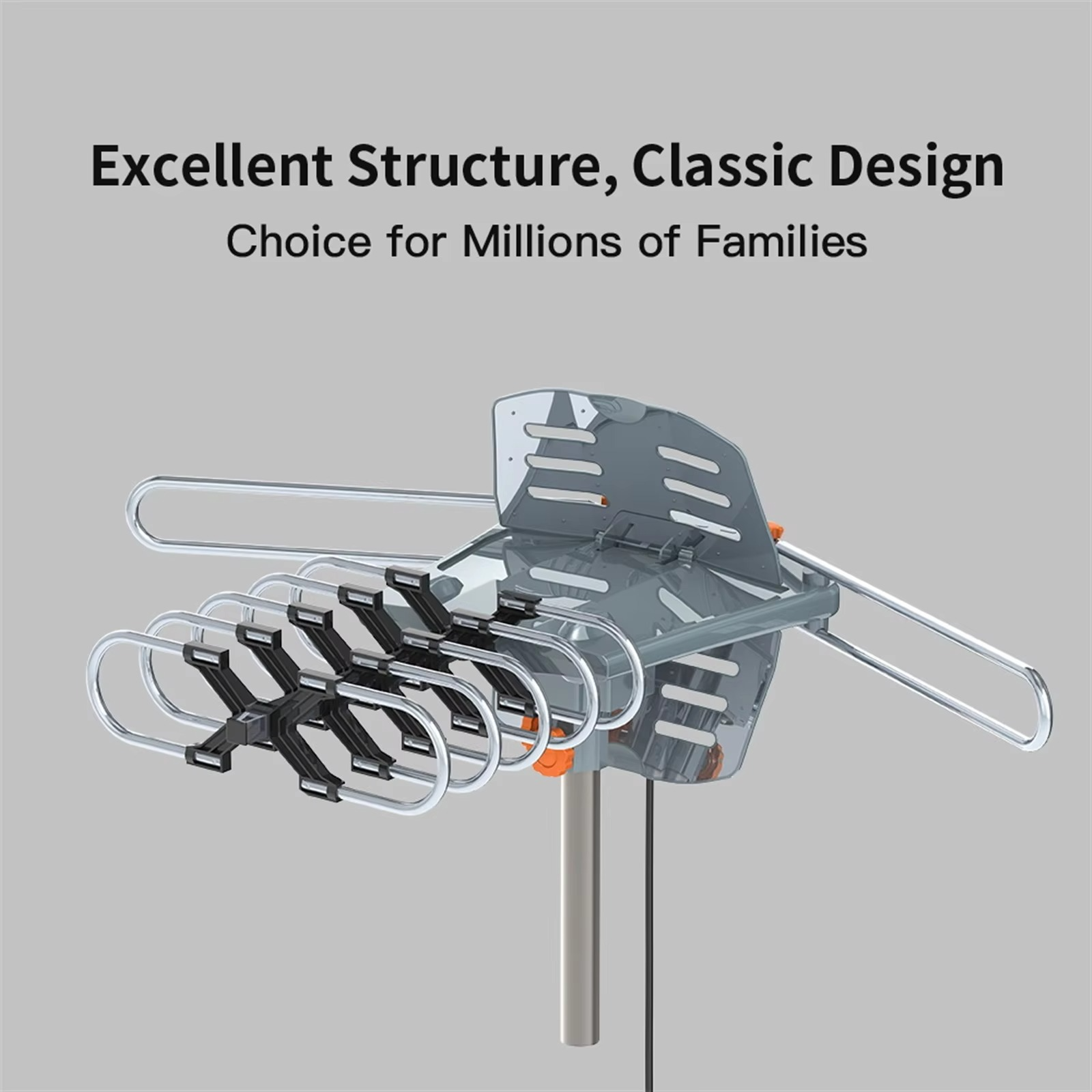 TV Antenna Long Range Digital HD 360° Directional Motor And Mounting Pole
