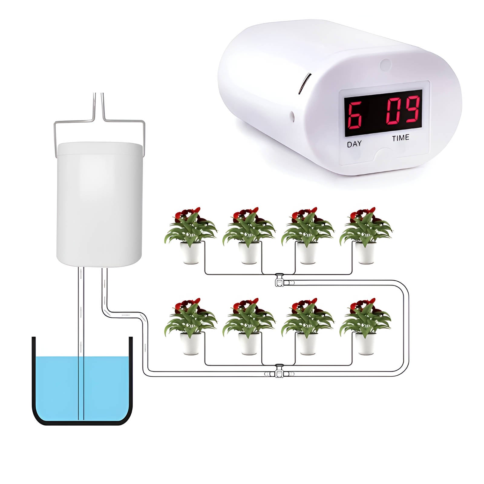 Watering Pump Controller With Automatic Timer And Moisture Sensor
