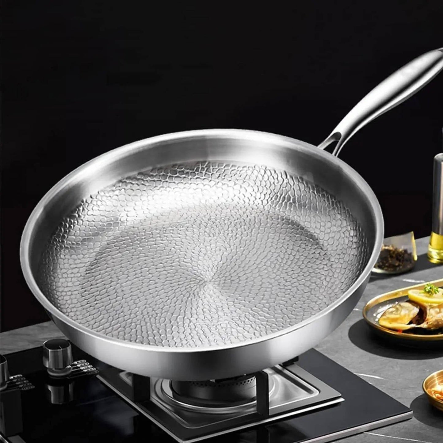 Pan With Titanium Nonstick, Non-Toxic Coating For Healthy Cooking