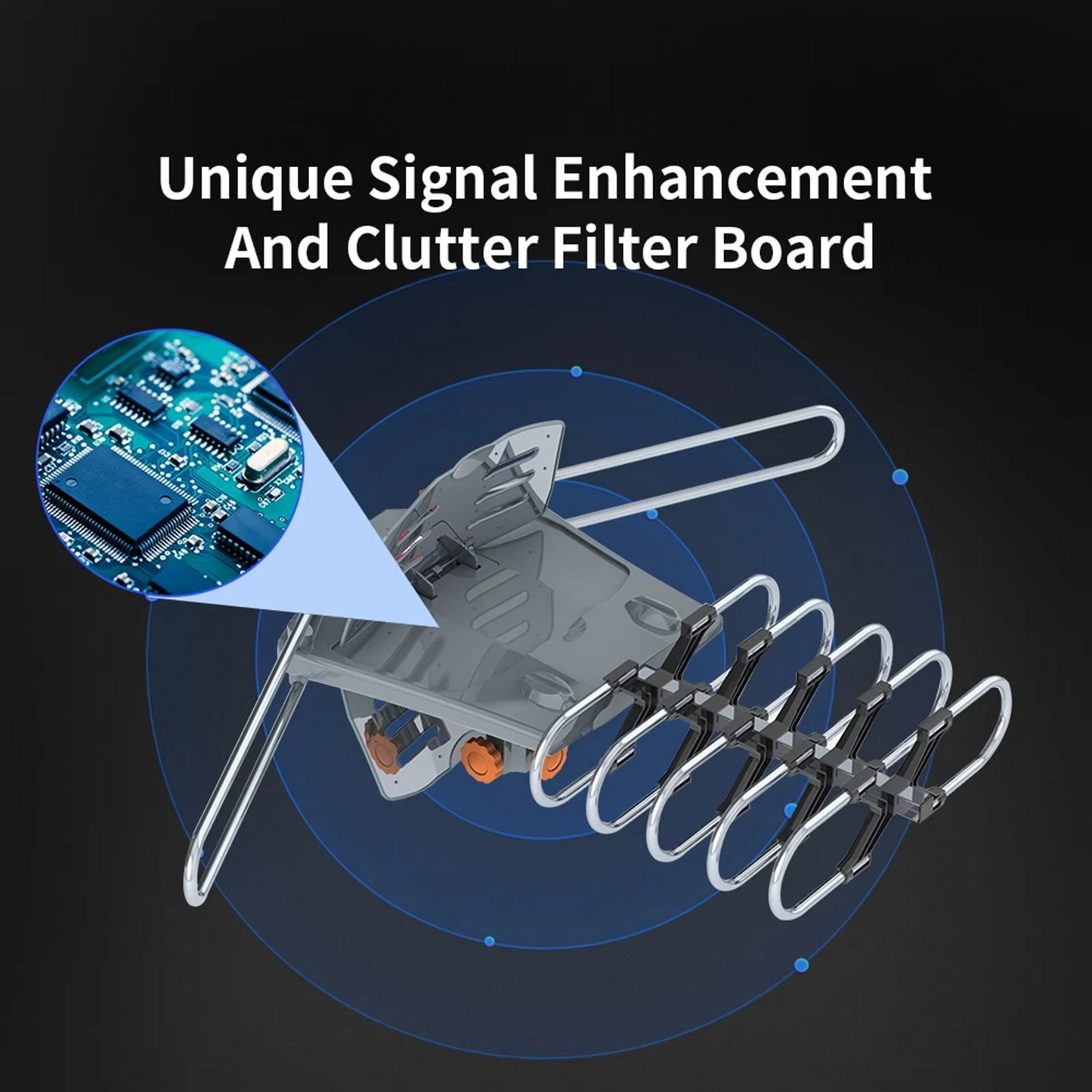 TV Antenna Long Range Digital HD 360° Directional Motor And Mounting Pole