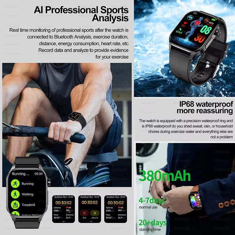 Smartwatch For Seniors With Blood Pressure And Glucose Tracking