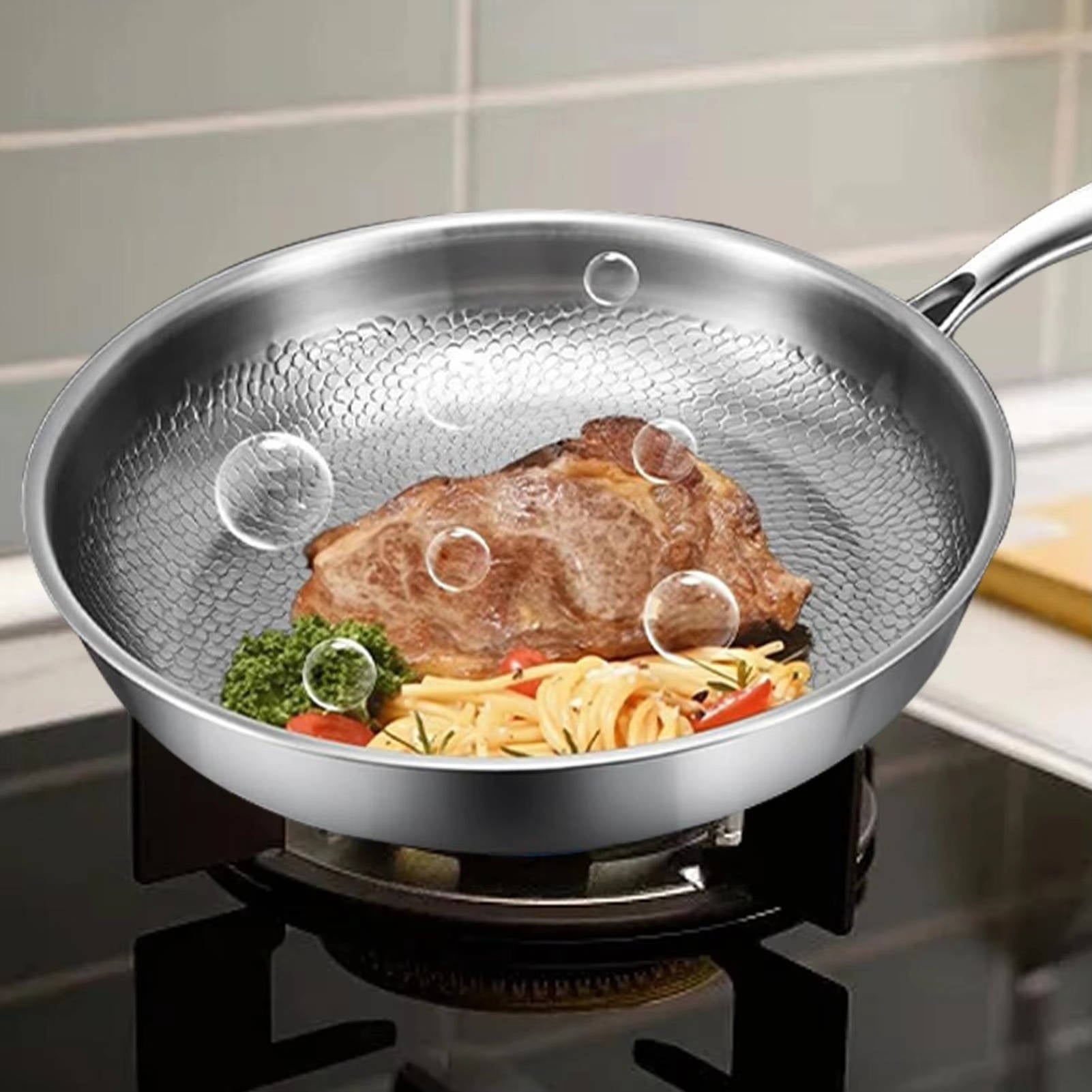 Pan With Titanium Nonstick, Non-Toxic Coating For Healthy Cooking