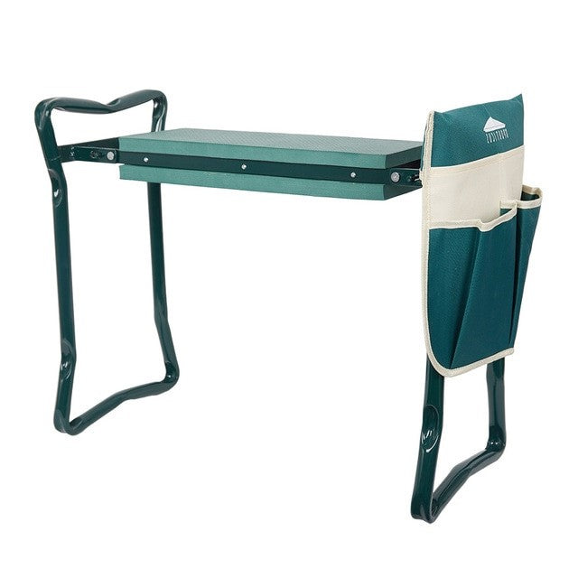 Garden Kneeler And Seat, Ergonomic With Padded Cushion, Foldable — Green