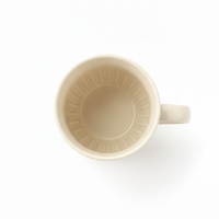 Cream Ribbed Ceramic Tea Cup - Mugs