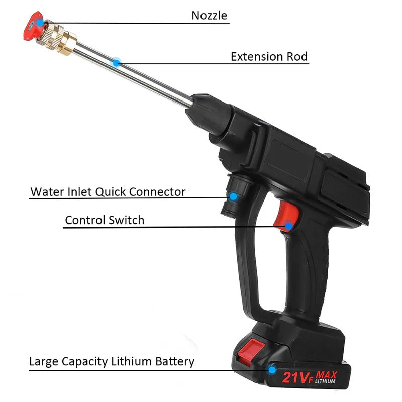 Cordless High Pressure Washer With Two Rechargeable Batteries Included
