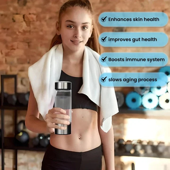 Hydrogen Water Bottle With Portable Electrolyzer For Travel And Sports