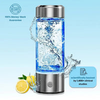 Hydrogen Water Bottle With Portable Electrolyzer For Travel And Sports