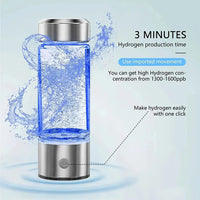 Hydrogen Water Bottle With Portable Electrolyzer For Travel And Sports