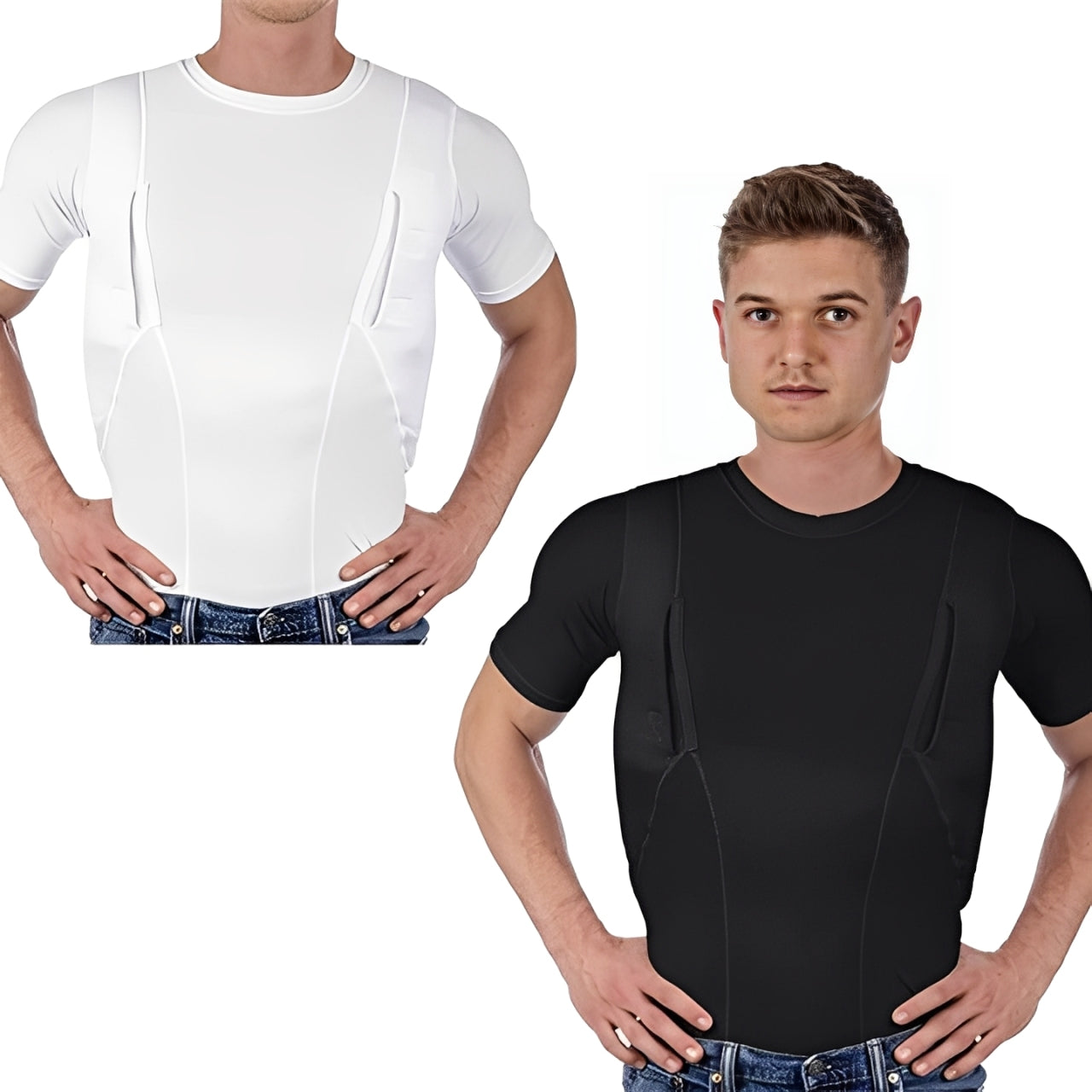 Concealed Carry T-Shirt With Built-In Holster And Hidden Pockets