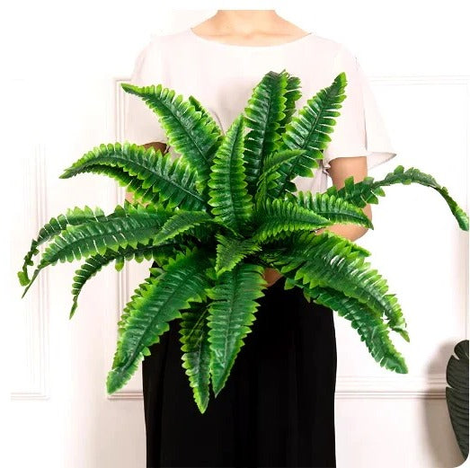 Artificial Boston Fern Hanging Plant For Porch And Balcony Decor