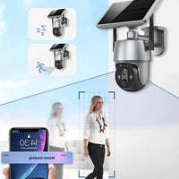 Outdoor Security Camera Solar-Powered Wireless 1080p Night Vision Motion Detection