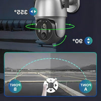 Outdoor Security Camera Solar-Powered Wireless 1080p Night Vision Motion Detection