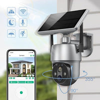 Outdoor Security Camera Solar-Powered Wireless 1080p Night Vision Motion Detection