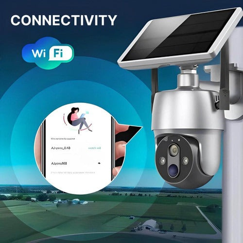 Outdoor Security Camera Solar-Powered Wireless 1080p Night Vision Motion Detection