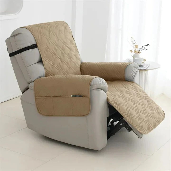 Recliner Cover Quilted Waterproof Non-Slip With Elastic Straps