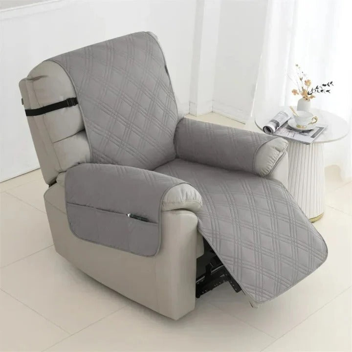 Recliner Cover Quilted Waterproof Non-Slip With Elastic Straps