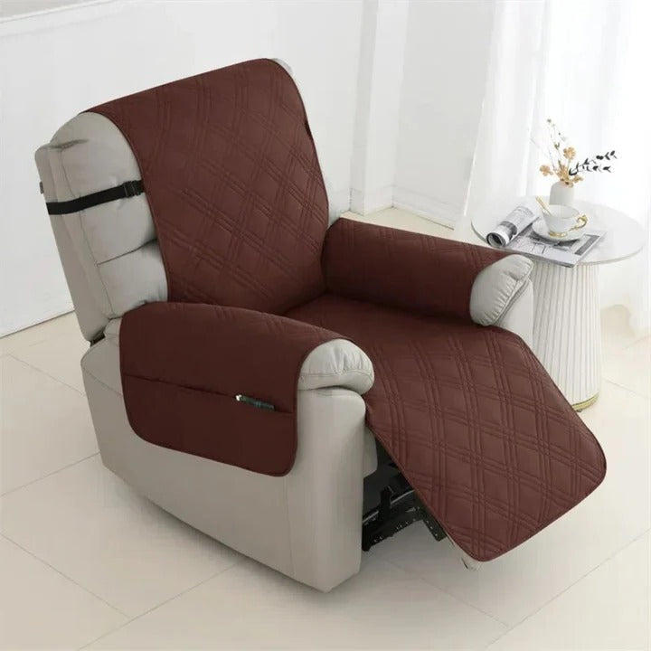 Recliner Cover Quilted Waterproof Non-Slip With Elastic Straps