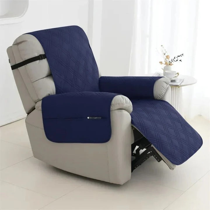 Recliner Cover Quilted Waterproof Non-Slip With Elastic Straps