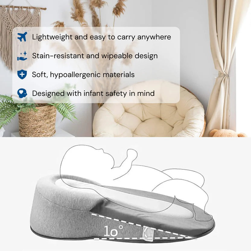 Infant Wedge Pillow Bed For Spit-Up And Comfort After Feeding
