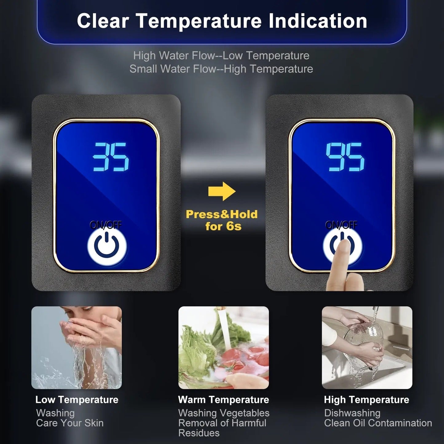 Tankless Instant Water Heater Electric On-Demand For Home Use