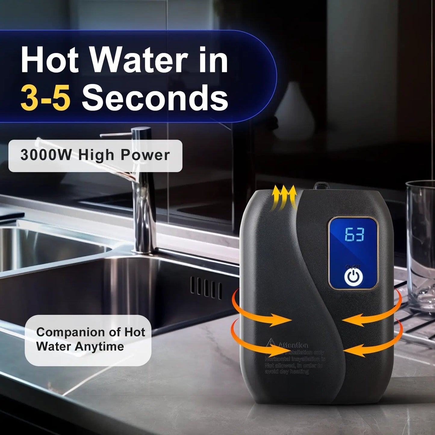 Tankless Instant Water Heater Electric On-Demand For Home Use