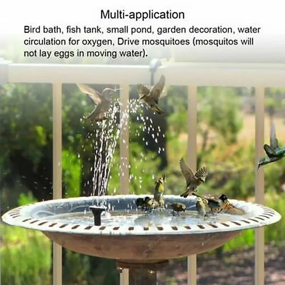 Solar Fountain Pump For Bird Baths And Floating Garden Ponds