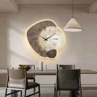 Natural Wood Wall Clock With Soft Integrated LED Backlight And Silent Movement