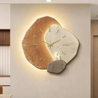 Natural Wood Wall Clock With Soft Integrated LED Backlight And Silent Movement