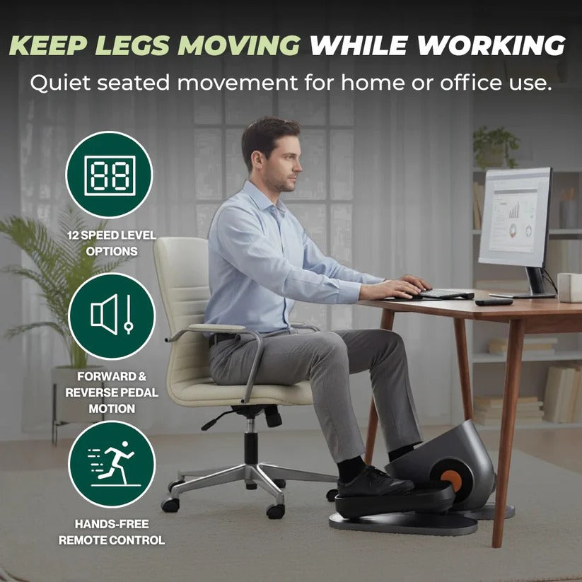 Under Desk Pedal Exerciser With LCD Screen And Remote Control