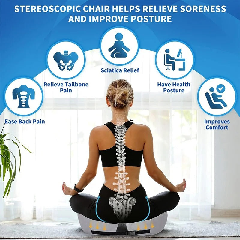 Memory Foam Seat Cushion For Sit Bone Relief, Adjustable Comfort