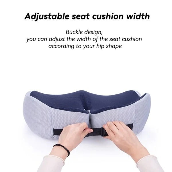 Memory Foam Seat Cushion For Sit Bone Relief, Adjustable Comfort
