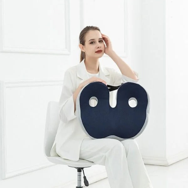 Memory Foam Seat Cushion For Sit Bone Relief, Adjustable Comfort