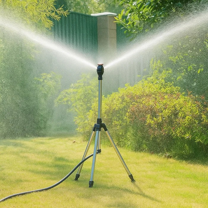 Rotating Tripod Sprinkler Heavy-Duty High-Pressure Adjustable Spray For Large Lawns