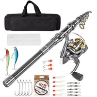 Telescopic Fishing Rod And Reel Combo Carbon Fiber For Saltwater And Freshwater